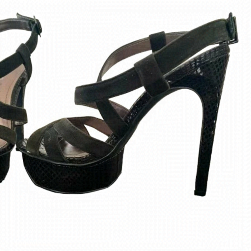 CALVIN KLEIN black suede heels
